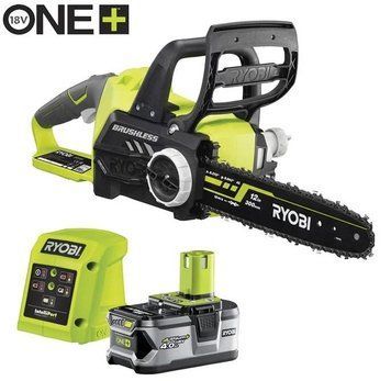 Ryobi Пила цепная аккумуляторная RCS1830-140B, ONE+ 18В, шина 30 см, АКБ 4.0Ач+ЗУ безщеточная 5133005547 фото